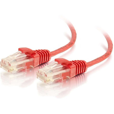 C2G 1ft Cat6 Slim Snagless Unshielded (UTP) Ethernet Cable - Red 01165