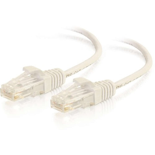 C2G 1ft Cat6 Snagless Unshielded (UTP) Slim Ethernet Patch Cable - White 01185