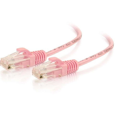 C2G 3ft Cat6 Snagless Unshielded (UTP) Slim Ethernet Patch Cable - Pink 01191