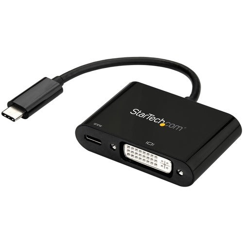 StarTech.com USB-C to DVI Adapter with USB Power Delivery - 1920 x 1200 - Black CDP2DVIUCP