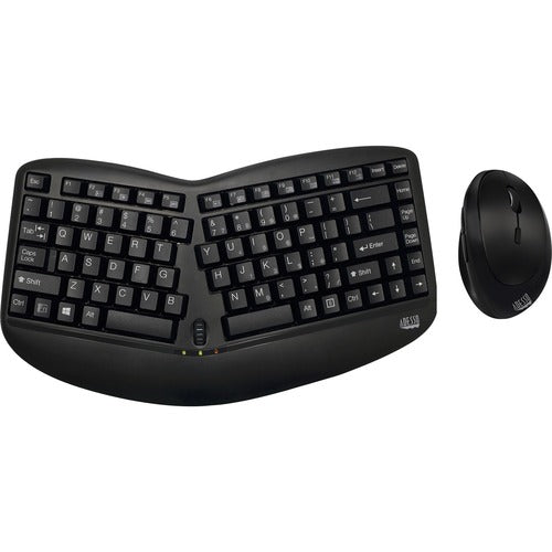 Adesso Tru-Form Wireless Ergo Mini Keyboard &amp; Mouse WKB-1150CB