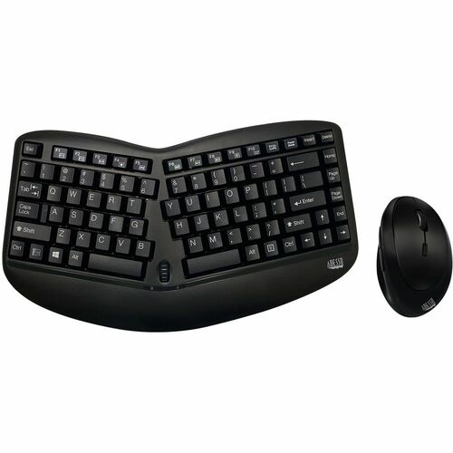 Adesso Tru-Form Wireless Ergo Mini Keyboard &amp; Mouse WKB-1150CB