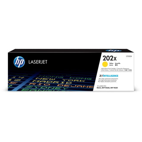 HP 202X (CF502X) High Yield Yellow Original LaserJet Toner Cartridge CF502X