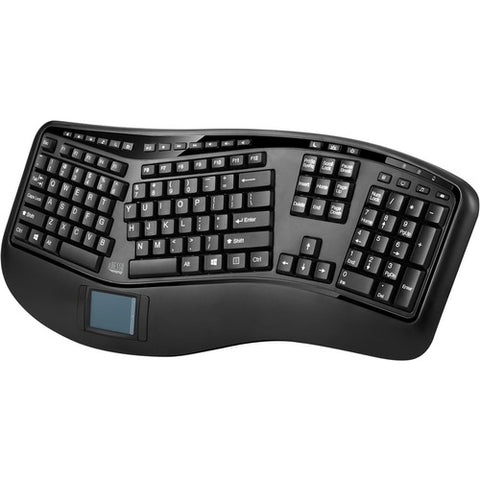 Adesso 2.4GHz Wireless Ergonomic Touchpad Keyboard WKB-4500UB