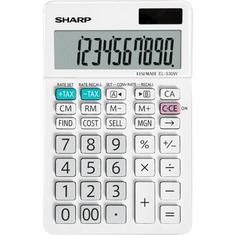 Sharp 10 Digit Angled Business Calculator - White EL330WB