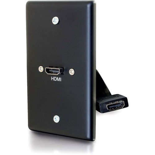 C2G 1-Gang HDMI Pass Through Wall Plate - Black 39878