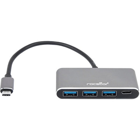 Rocstor Premium 4-Port USB 3.0 Hub - USB-C to 1x USB-C and 3x USB-A - Aluminum Enclosure Y10A200-A1