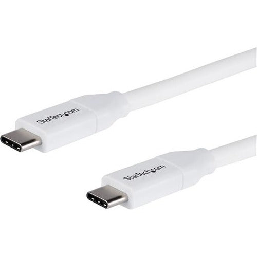 StarTech.com USB-C to USB-C Cable w/ 5A PD-M/M-White-2m(6 ft.)-USB 2.0-USB-IF Certified USB2C5C2MW