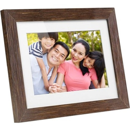 Aluratek 8 inch Distressed Wood Digital Photo Frame with Auto Slideshow Feature ADPFD08F