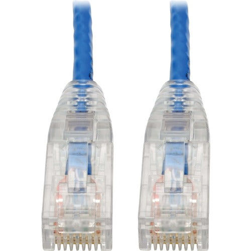 Tripp Lite by Eaton Cat6 UTP Patch Cable (RJ45) - M/M, Gigabit, Snagless, Molded, Slim, Blue, 8 in. N201-S8N-BL