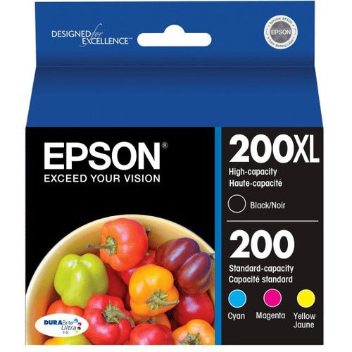 Epson 200XL/200 (T200XL-BCS) DuraBrite Ultra Black/Color Ink Cartridges, Pack Of 4 T200XL-BCS