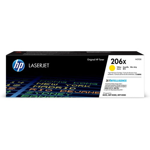 HP 206X High Yield Yellow Original LaserJet Toner Cartridge (~2,450 pages) W2112X