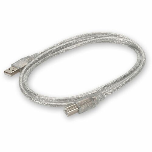 AddOn 6ft USB 2.0 (A) Male to USB 2.0 (B) Male Clear Cable USBEXTAB6CLR