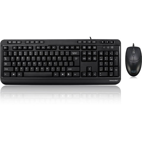 Adesso Antimicrobial Multimedia Desktop Keyboard and Mouse AKB-132CB-FR