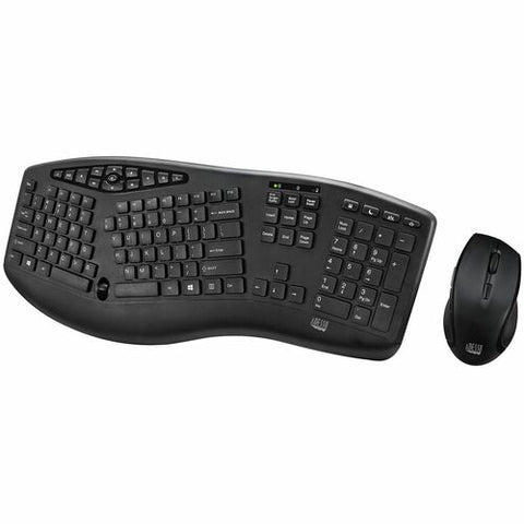 Adesso TruForm Media 1600 Wireless Ergonomic Keyboard &amp; Optical Mouse WKB-1600CB-FR