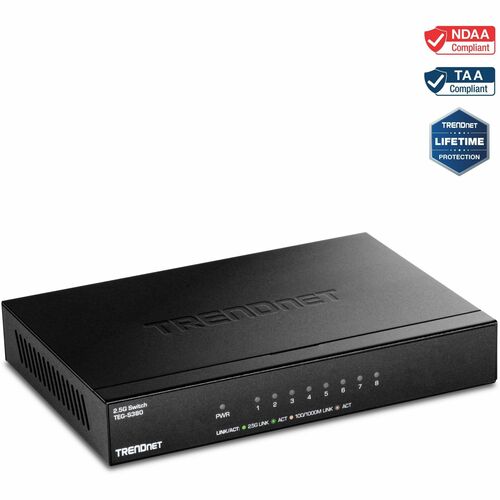 TRENDnet 8-Port Unmanaged 2.5G Switch TEG-S380