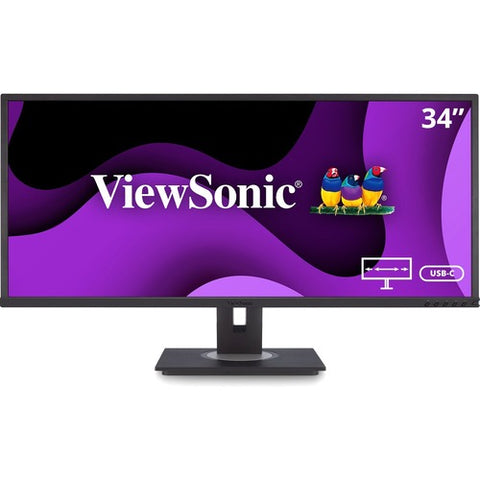 ViewSonic VG3456 - 34" 1440p Ergonomic 21:9 Docking Monitor with USB C and RJ45 VG3456