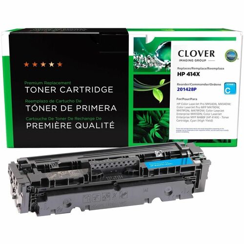 CIG Remanufactured High Yield Cyan Toner Cartridge (New Chip) for HP 414X (W2021X) 201428P