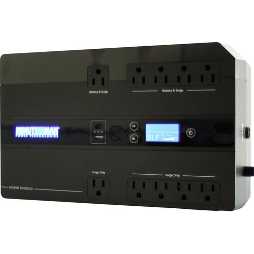 Minuteman Enspire-G EN900LGU 900VA Compact/Desktop/Floor/Wall Mountable UPS EN900LGU