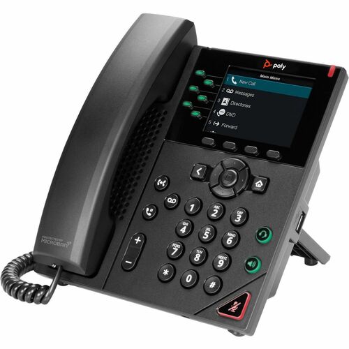 Poly VVX 350 6-Line IP Phone and PoE-enabled 89B68AA