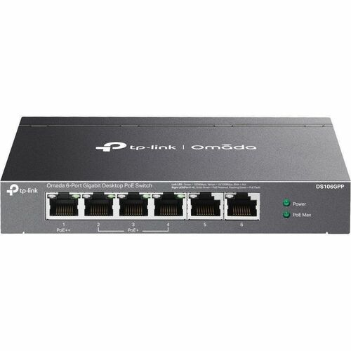 TP-Link Omada 6-Port Gigabit Desktop Switch with 3-Port PoE+ and 1-Port PoE++ DS106GPP