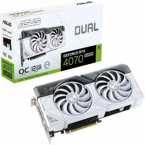 Asus Dual GeForce RTX 4070 SUPER White OC Edition 12GB GDDR6X Graphics Card DUAL-RTX4070S-O12G-WHITE