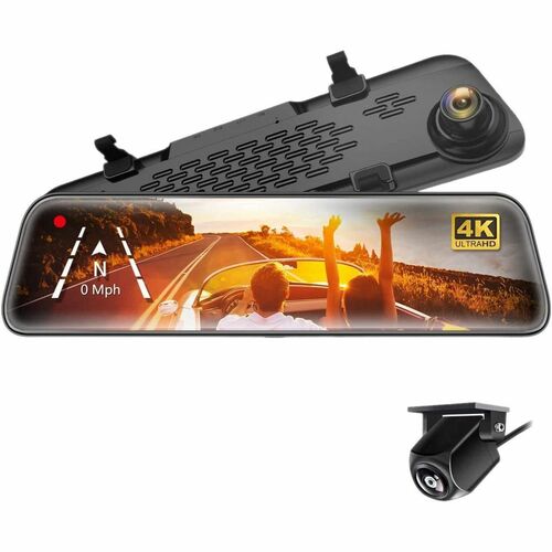 GekoGear Orbit D400 4K Rearview Mirror Dash Cam with 1080P Backup Cam ORBIT D400