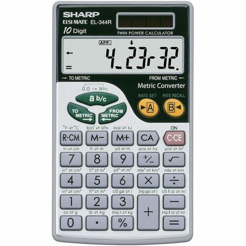 Sharp Elsi Mate EL-344RB Simple Calculator EL344R