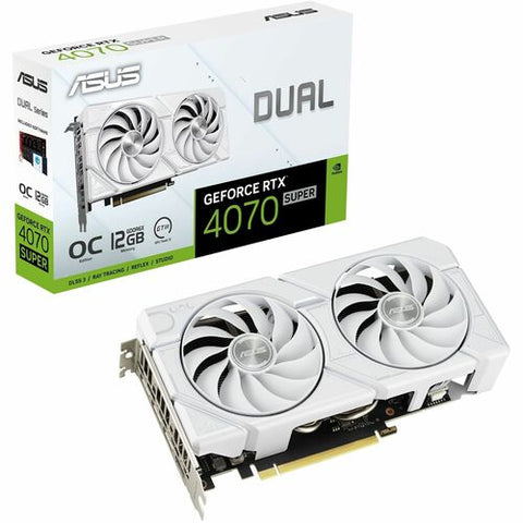 Asus Dual GeForce RTX 4070 SUPER EVO White OC Edition 12GB GDDR6X Graphic Card DUAL-RTX4070S-O12G-EVO-WHITE