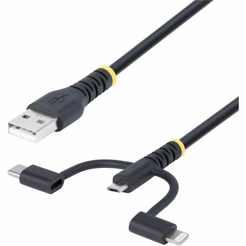 StarTech.com Lightning/Micro-USB/USB/USB-C Data Transfer Cable RLTCUB1MBK