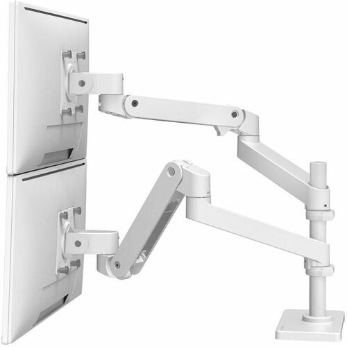 Ergotron LX Pro Dual Stacking Arm (White) Two Monitor Mount 45-690-290