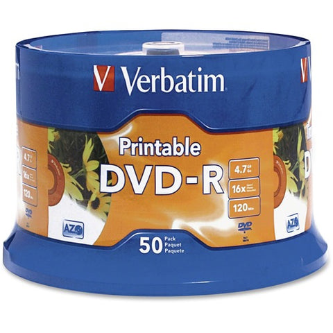 Verbatim AZO DVD-R 4.7GB 16X with Branded Surface - 100pk Spindle 95137