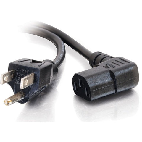 C2G 10ft 18 AWG Universal Right Angle Power Cord (NEMA 5-15P to IEC320C13R) 27909